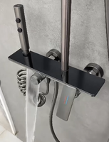 Robinet de douche mural en laiton chromé poli avec valve céramique, fonction pluie, pour usage hôtelier (eau chaude et froide)