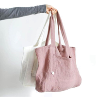 Sac pour bébé en lin 100% français sac à provisions en toile réutilisable écologique avec style de dame pour la plage sac de maman à la mode