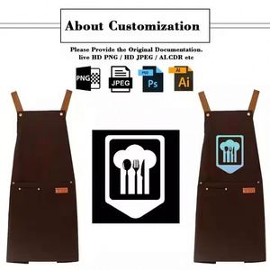 Tablier de cuisine personnalisé en toile, sans manches, imperméable, résistant à l'huile, réglable, pour serveur, charpentier, barista, lavable - Product Image 2