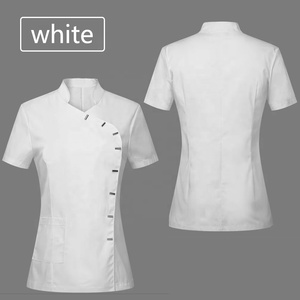 Camice Corto <span class=keywords><strong>da</strong></span> Infermiera per Clinica Femminile con Bottoni a Pressione, <span class=keywords><strong>Abbigliamento</strong></span> <span class=keywords><strong>da</strong></span> <span class=keywords><strong>Lavoro</strong></span> Ospedaliero Traspirante 65% Poliestere 35% Cotone - Product Image 3