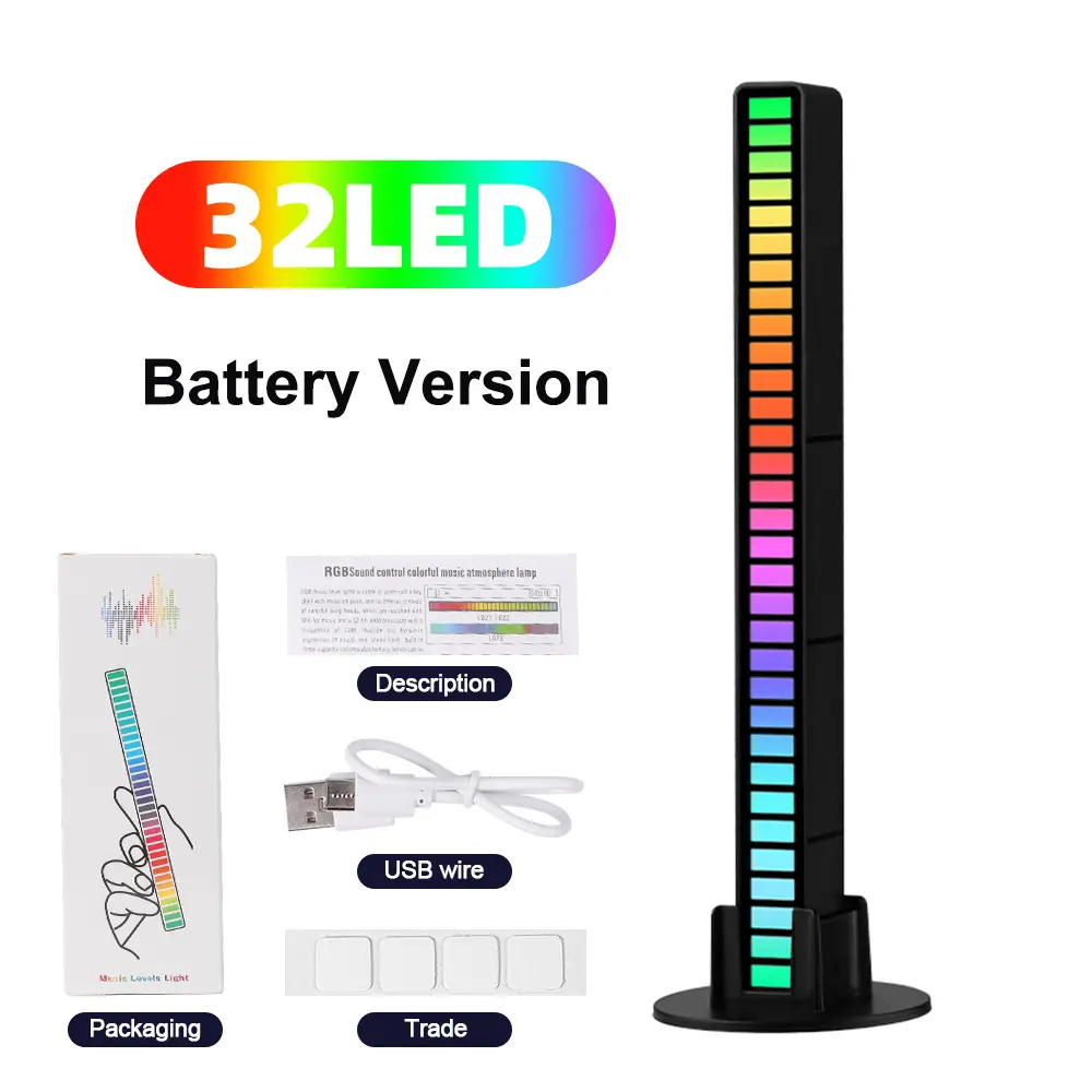 RGB Led Strip Light Music Sound Control Rythem Stand Lights Flow para a batida da música Rgb Sound Bar