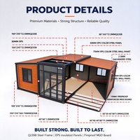Maison conteneur pliable extensible à double aile de 20 pieds, conforme aux normes australiennes, avec espace de vie ouvert, clé en main, type logement secondaire