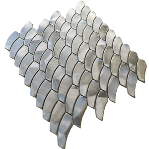 Forma irregolare Mini quadrato grigio argento opaco in alluminio solido in metallo <span class=keywords><strong>mosaico</strong></span> processo di disegno di struttura smussata <span class=keywords><strong>mosaico</strong></span> in metallo - Product Image 1