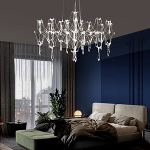 Luces de cristal modernas para sala de estar, lámparas de decoración del hogar para dormitorio, lámpara colgante de acero inoxidable <span class=keywords><strong>Mira</strong></span> - Product Image 3