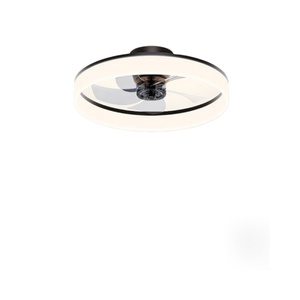 19.7-inch Decorative High Pendant <b>Light</b> Emitting Diode Small Chinese <b>Ceiling</b> Fan <b>Light</b> Strip&<b>Remote</b> <b>Control</b> Black Modern - Product Image 1