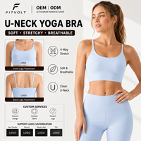 Soutien-gorge de yoga FITVOLT à col en U pour femmes, soutien-gorge de sport doux, extensible et respirant, haut de sport avec logo personnalisé OEM ODM, vêtements de fitness