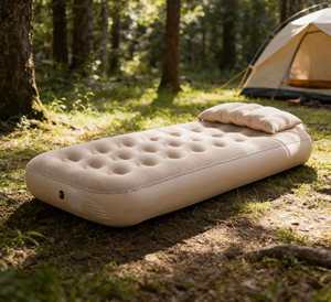 Cama Inflable Portátil Individual para Exteriores, de PVC Flocado, Impermeable, para Camping y Viajes - Product Image 2