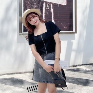 Cárdigan de Verano para Mujer Talla Grande, Negro, Cintura Alta, Manga Corta, con Cierre, N8069, Color Sólido, Popelina de Algodón - Product Image 3