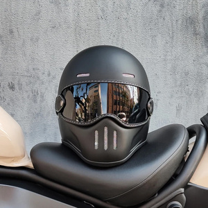Casco Integral de Fibra de Vidrio para Motocicleta, Certificado, Retro, con Visera Oscura, Modelo MT-801, para Hombre y Mujer - Product Image 1