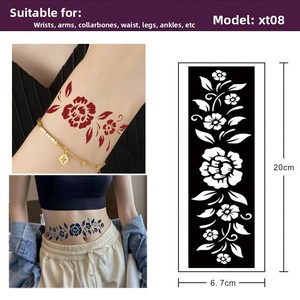 Pasta de Henna Transfronteriza para Pintura en Aerosol, Adhesivo Semipermanente, Plantilla para Tatuajes, <span class=keywords><strong>Brazalete</strong></span> Geométrico para <span class=keywords><strong>Brazo</strong></span> - Product Image 4