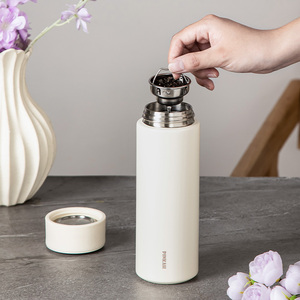 PINKAH Bottiglia Termica Personalizzata 450ml in Acciaio Inox a Doppia <span class=keywords><strong>Parete</strong></span>, Tazza Isolata 15oz con Filtro per Tè Rimovibile - Product Image 5