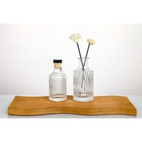 Vente en gros de flacons diffuseurs d'arômes classiques à rayures verticales transparents de 50 ml, 100 ml, 200 ml, 500 ml avec bouchon pour huiles parfumées