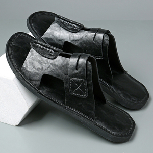 Sandales d'été pour hommes en <span class=keywords><strong>cuir</strong></span> véritable, fabriquées à la main, style traditionnel arabe du Golfe, de <span class=keywords><strong>luxe</strong></span> italien, respirantes - Product Image 4