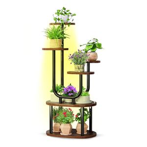 Étagère à <span class=keywords><strong>plantes</strong></span> à 6 niveaux <span class=keywords><strong>pour</strong></span> l'intérieur et la lumière élèvent la lumière en pot support de <span class=keywords><strong>plantes</strong></span> en métal étagère de support de pot de fleur <span class=keywords><strong>pour</strong></span> la maison jardin extérieur intérieur - Product Image 1