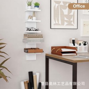 5 Tier Vintage <strong>Wood</strong> <strong>Floating</strong> <strong>Shelves</strong> Unit Modern Column Design Heavy Duty Wall Mount Shelving for Bedrooms Bathrooms Spice - Product Image 6