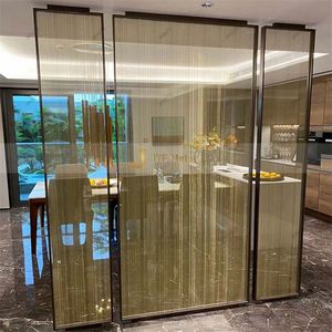 EX700 Modern Design Stainless Steel Laser Cut Foldable Multi-Functional Art Theme Durable <b>Screen</b> Partition Room Divider - Product Image 3