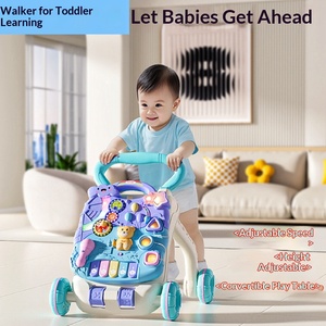 Marche-bébé en plastique multifonctionnel anti-O-Leg, anti-chute, anti-basculement pour filles et garçons, poussette jouet à vitesse réglable pour 0-3 ans - Product Image 3