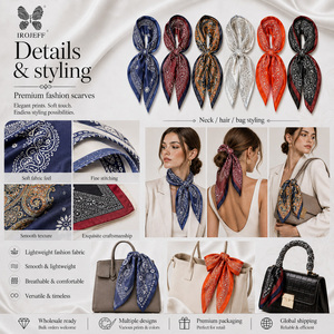 <span class=keywords><strong>Foulard</strong></span> in <span class=keywords><strong>Seta</strong></span> per Donna Quattro Stagioni - Sciarpa Quadrata 70cm Lusso Leggero Alta Gamma Versatile Professionale in <span class=keywords><strong>Seta</strong></span> Simulata - Product Image 2