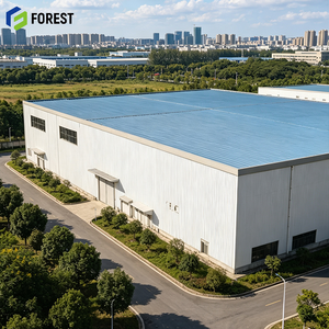 Entrepôt de distribution préfabriqué en acier robuste, résistant aux intempéries, grande portée, pour installations industrielles - Product Image 1