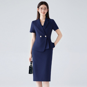 Women's Summer Short Sleeve Professional Suit Set Formal Work Wear For Office Sales Beauty Salon Commuting - Product Image 2