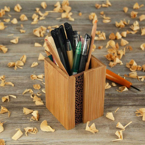 Black Walnut <b>Wood</b> Pen Holder Square <b>Solid</b> <b>Wood</b> Office <b>Desk</b> Storage Ornament Antique Style Creative - Product Image 2