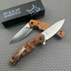 Cuchillo de Caza FOX 308 de Acero Inoxidable de Alta Calidad, Personalizable OEM, para Supervivencia al Aire Libre, con Mango de Madera de Hierro del Desierto, Industrial - Product Image 4