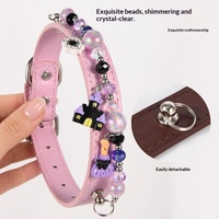 Collier pour chat et chien d'Halloween, collier à perles détachable, collier de dessin animé réglable pour animaux de compagnie avec clochette, pour chiots et chatons de petite et moyenne taille