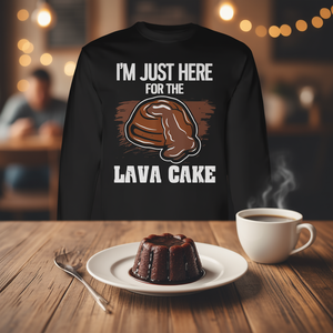T-shirt a maniche lunghe I'm Just Here For The Lava Cake - Product Image 3