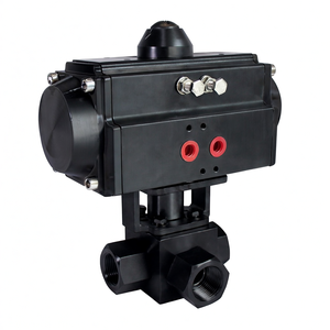 Vanne à bille en acier inoxydable 304 COVNA DN25 1 pouce 3 voies à port en L 3000 PSI haute pression avec actionneur pneumatique - Product Image 2