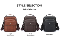 Tas Selempang Pria Bahan PU Anti Air, Tahan Gores, dengan Tutup Magnetik, Model Crossbody Messenger