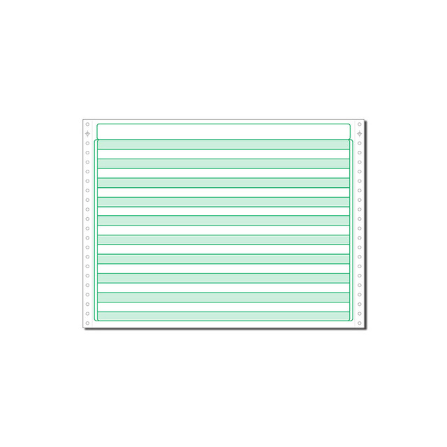 Customized Continous Form 1/2 Green Bar Computer Paper for Dot Matrix Printer 15# 50GSM Tripli NCR Paper Dupli Sheet Form