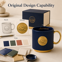 Souvenir de voyage d'Australie, tasse en céramique cuivrée, Australie, Sydney Opera House, kangourou, pour tasses en céramique, fabrication sur mesure OEM ODM, vente en gros