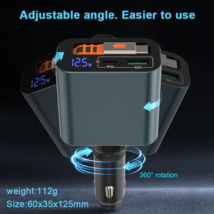 Adaptador de Cargador USB para Auto con Protección de Seguridad, Cable USB-C de Nailon Integrado de 35W, Carga Rápida - Product Image 4