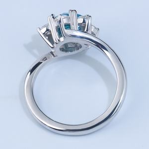 Customized Jewelry 925 Sterling Silver Fine Jewelry Snowflake Style Ocean Blue Round Brilliant Cut Moissanite Diamond - Product Image 4