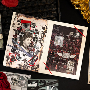 20 autocollants/paquet, série de poèmes jour et <span class=keywords><strong>nuit</strong></span>, style gothique rétro, autocollants décoratifs pour journal et coque de téléphone DIY - Product Image 4