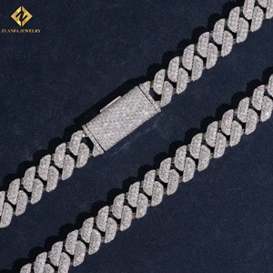 Collar de Cadena Cubana de Moissanita para Fiesta, Diseño Exclusivo, Plata 925 con Baño de Rodio, Joyería Hip Hop para Hombre - Product Image 4