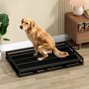 Toilette intérieure pour <span class=keywords><strong>chien</strong></span> en acier galvanisé robuste, bac à déjections anti-éclaboussures, réutilisable, lavable, design moderne, grande poubelle pour animaux <span class=keywords><strong>de</strong></span> compagnie - Product Image 1