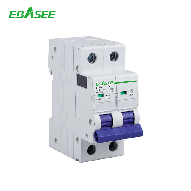 EBASEE or OEM Suppliers Disjoncteur Electrical Din Rail  Mcb Ac Double Pole 2P 16a 20amp 63a  Mini Miniature Circuit Breaker
