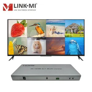 LINK-MI HDMI 8X1 멀티 뷰어 원활한 스위치 지원 4K @ 30Hz, 1080p, RS232 제어 8 in 1 out AV 스위처