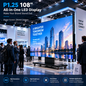 Pantalla LED Plegable y Elevable de 108 Pulgadas P1.25, Pantalla LED HD con Ruedas para Stand de Exhibición, Museo y Sala de Exposición de Productos en Interiores - Product Image 3