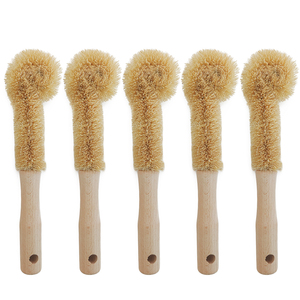 Brosse <span class=keywords><strong>en</strong></span> fibre de coco <span class=keywords><strong>avec</strong></span> manche <span class=keywords><strong>en</strong></span> bois et long manche pour nettoyer les verres - Product Image 1