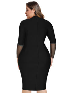 Vestido <span class=keywords><strong>de</strong></span> Cóctel Elegante Negro <span class=keywords><strong>de</strong></span> Manga Larga con Pedrería <span class=keywords><strong>de</strong></span> Malla OEM, Atuendos <span class=keywords><strong>de</strong></span> Club <span class=keywords><strong>para</strong></span> <span class=keywords><strong>Mujer</strong></span>, Vestidos Sexys, Vestido Ajustado <span class=keywords><strong>de</strong></span> <span class=keywords><strong>Gala</strong></span> - Product Image 2