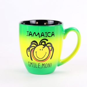 Taza de Cerámica Personalizada de Dos Tonos, Recuerdo de <span class=keywords><strong>Jamaica</strong></span>, Taza de <span class=keywords><strong>Café</strong></span> de Porcelana con Cara Sonriente - Product Image 4