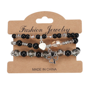 Conjunto de Pulseras de Cuentas de Bisutería con Cristales y Dijes de Corazón, Regalo para Mujer, Hecho en China - Product Image 5