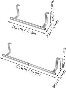 Space-Saving No-Drill <b>Over</b> <b>Door</b> Towel Rack Stainless Steel Retractable <b>Hook</b> Hanger for Kitchen Cabinet & Bathroom Storage Rack - Product Image 2