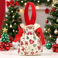 Sac cadeau en toile avec logo personnalisé, sac d'emballage pour bonbons portable et réutilisable, sac de rangement pour cadeaux de fête de Noël, OEM ODM