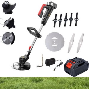 เครื่องตัดหญ้าไร้สาย แบตเตอรี่แบบชาร์จได้ 20V ใบมีดสแตนเลส แบบแกว่งตัดโลหะ สำหรับควบคุมวัชพืชในสวน - Product Image 1