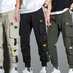 <span class=keywords><strong>Pantalon</strong></span> de sport décontracté en coton pour homme, coupe ajustée, couleur unie, style hip-hop - Product Image 2