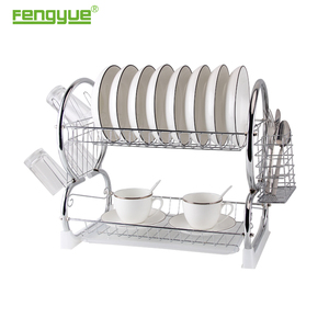 <span class=keywords><strong>Escurridor</strong></span> de platos de 2 niveles de metal de utensilios de cocina personalizados baratos - Product Image 1