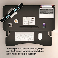 Convertisseur de bureau moderne réglable en hauteur, poste de travail informatique pliable à double niveau pour le télétravail